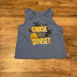 Light blue chase the sunset tank top